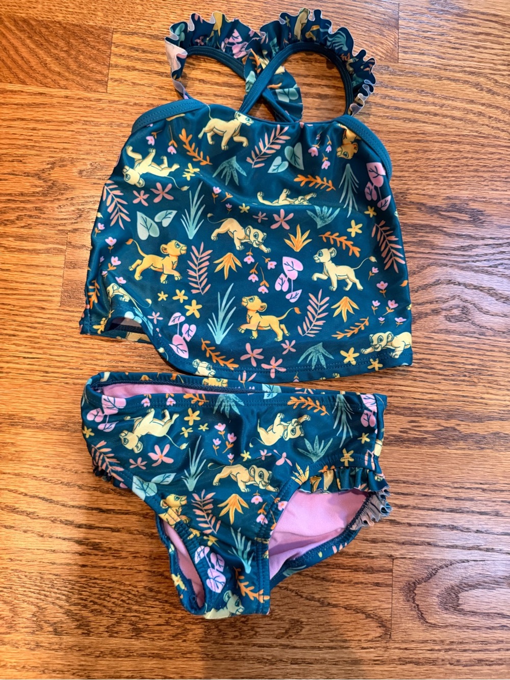 Lion King Teal and Lavender Two-Piece Swimming Suit